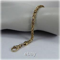 9ct Gold 8.25 Byzantine link Bracelet, with Feature Clasp