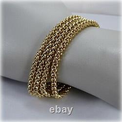 9ct Gold 8.25 Four-row Bracelet, with Feature Clasp