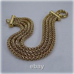 9ct Gold 8.25 Four-row Bracelet, with Feature Clasp