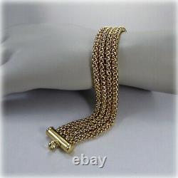 9ct Gold 8.25 Four-row Bracelet, with Feature Clasp