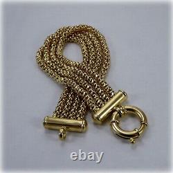 9ct Gold 8.25 Four-row Bracelet, with Feature Clasp