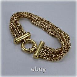 9ct Gold 8.25 Four-row Bracelet, with Feature Clasp