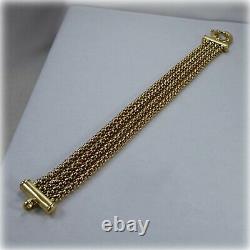 9ct Gold 8.25 Four-row Bracelet, with Feature Clasp