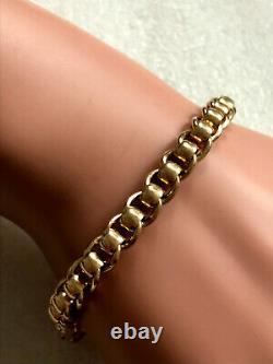 9ct Gold 8.5 Lovely Rollerball Bracelet Full 9ct Hallmark