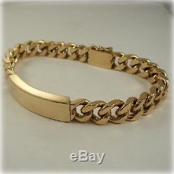 9ct Gold 8 solid Curb Link Identity Bracelet