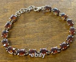 9ct Gold Amber Tennis Bracelet 7 Inch's Fully Hallmarked