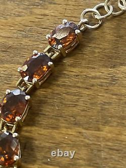 9ct Gold Amber Tennis Bracelet 7 Inch's Fully Hallmarked