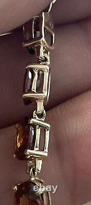 9ct Gold Amber Tennis Bracelet 7 Inch's Fully Hallmarked