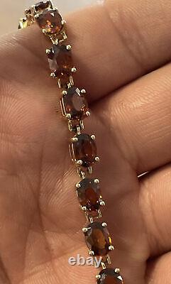 9ct Gold Amber Tennis Bracelet 7 Inch's Fully Hallmarked