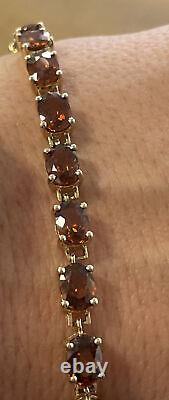 9ct Gold Amber Tennis Bracelet 7 Inch's Fully Hallmarked