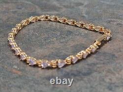 9ct Gold Amethyst Line Bracelet