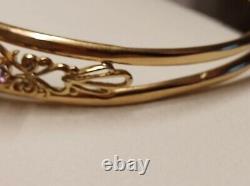 9ct Gold Amethyst Torque Bracelet Weight 6.5g