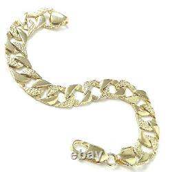 9ct Gold Baby 6 Inch Square Curb Bracelet Yellow Patterned Plain Hallmarked 7.9g