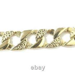 9ct Gold Baby 6 Inch Square Curb Bracelet Yellow Patterned Plain Hallmarked 7.9g