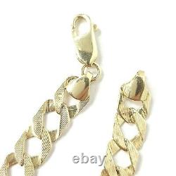 9ct Gold Baby 6 Inch Square Curb Bracelet Yellow Patterned Plain Hallmarked 7.9g