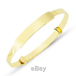 9ct Gold Baby Bangle Identity ID Christening Expanding D/c Box Free Engraving