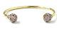 9ct Gold Baby Bangle Torque Yellow With Pink Cubic Zirconia 4.9g Hallmarked