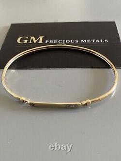 9ct Gold Baby Bangle With Name Plate/375/wearable Gold