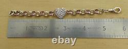 9ct Gold Baby Belcher Bracelet Love Heart Cz Child's / Kid's 13.5g