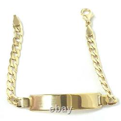 9ct Gold Baby Bracelet 6 Inch Curb Identity Yellow Plain Brand New 4.6g