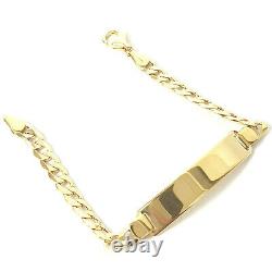 9ct Gold Baby Bracelet 6 Inch Curb Identity Yellow Plain Brand New 4.6g