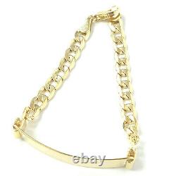 9ct Gold Baby Bracelet 6 Inch Curb Identity Yellow Plain Brand New 4.6g