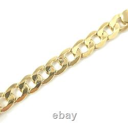 9ct Gold Baby Bracelet 6 Inch Curb Identity Yellow Plain Brand New 4.6g