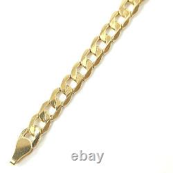 9ct Gold Baby Bracelet 6 Inch Curb Identity Yellow Plain Brand New 4.6g