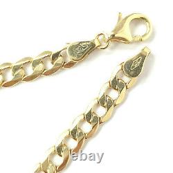 9ct Gold Baby Bracelet 6 Inch Curb Identity Yellow Plain Brand New 4.6g