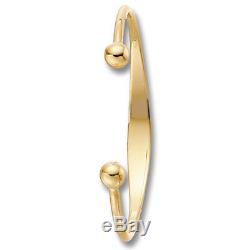 9ct Gold Baby Childs Personalised Solid Identity Torque Bangle Christening Gift