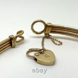9ct Gold Bangle Bracelet 9ct Yellow Gold Hallmarked Heart Padlock SMALL 10.5g