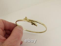 9ct Gold Bangle Dolphin Hallmarked 7'' 4 grams with gift box