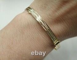 9ct Gold Bangle Ladies Expanding Patterned Solid 4.1 grams