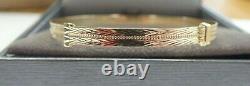 9ct Gold Bangle Ladies Expanding Patterned Solid 4.1 grams