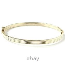 9ct Gold Bangle Ladies Hinged Safety Catch 3.7g 6.5 Inch UK Hallmarked