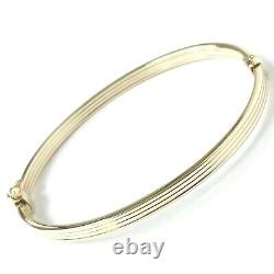 9ct Gold Bangle Ladies Hinged Safety Catch 3.7g 6.5 Inch UK Hallmarked