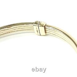 9ct Gold Bangle Ladies Hinged Safety Catch 3.7g 6.5 Inch UK Hallmarked