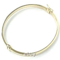 9ct Gold Bangle Ladies Hinged Safety Catch 3.7g 6.5 Inch UK Hallmarked
