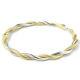 9ct Gold Bangle Ladies Twist Hinged Yellow And White Gold 4.8g 4.8mm Wide