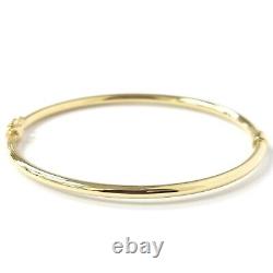 9ct Gold Bangle Plain Hinged Safety Catch 3.2g 2.8mm