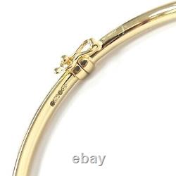 9ct Gold Bangle Plain Hinged Safety Catch 3.2g 2.8mm