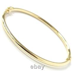 9ct Gold Bangle Plain Hinged Safety Catch 3.2g 2.8mm