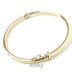 9ct Gold Bangle Plain Hinged Safety Catch 3.2g 2.8mm