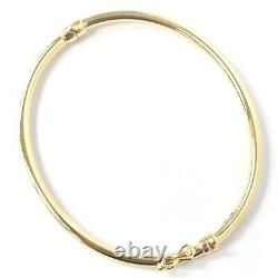 9ct Gold Bangle Plain Hinged Safety Catch 3.2g 2.8mm