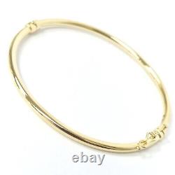 9ct Gold Bangle Plain Hinged Safety Catch 3.2g 2.8mm