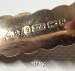9ct Gold Bangle with safety chain unique design fully hallmarked vintage