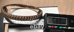 9ct Gold Bangle with safety chain unique design fully hallmarked vintage
