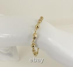 9ct Gold Bead Bracelet Hallmarked 7.5'' 19.2 cm 5.9 grams with gift box