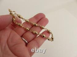9ct Gold Bead Bracelet Hallmarked 7.5'' 19.2 cm 5.9 grams with gift box