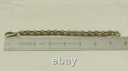 9ct Gold Belcher Bracelet 7 1/2 Long Patterned And Plain 29.2g